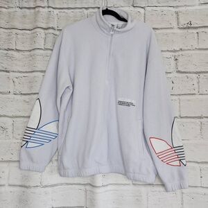 Adidas Adicolor Polar Fleece Half-Zip Mens Sweatshirt Jacket White GN8044 Size M